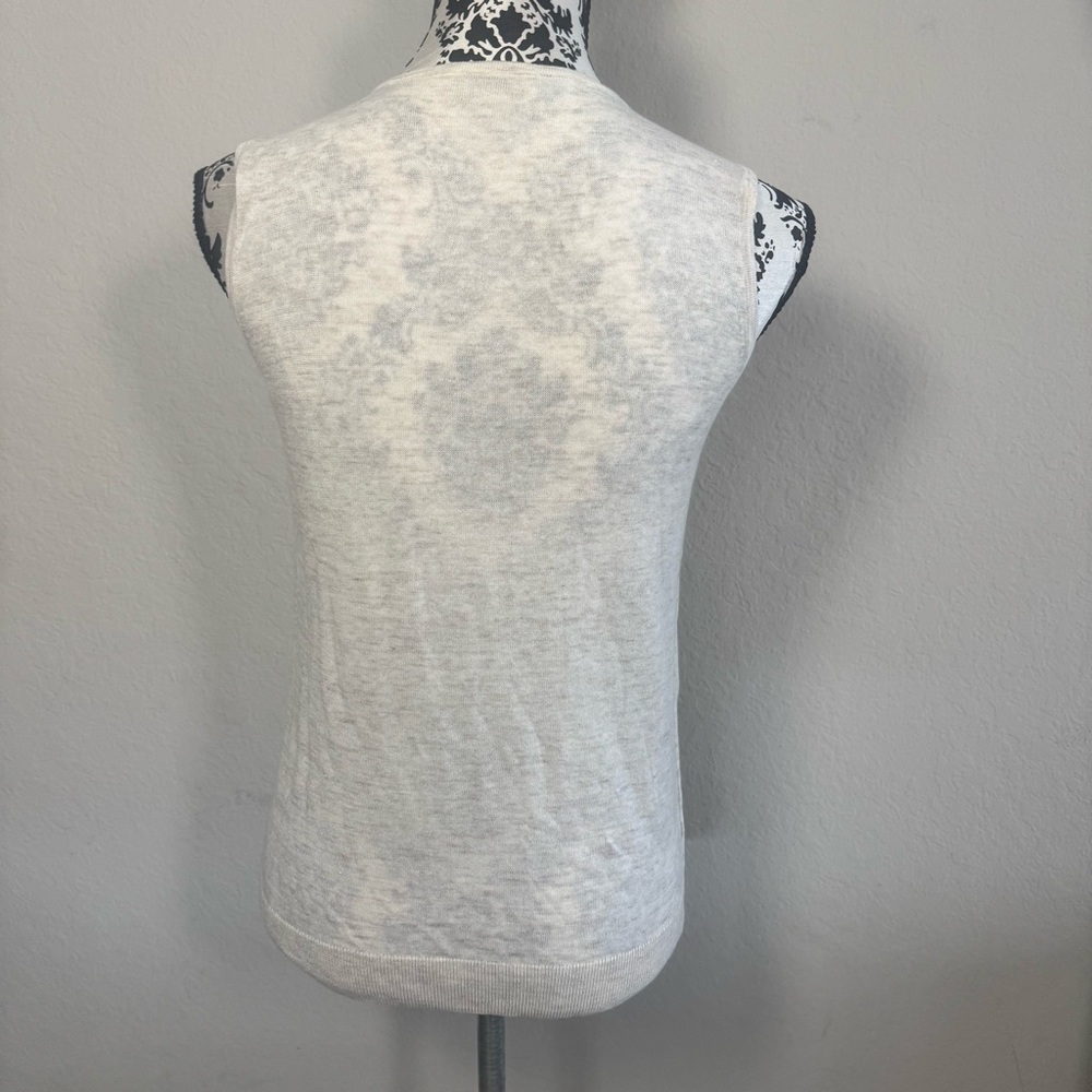 Ann Taylor Loft Women’s Sleeveless Knit Top Wrap Front Size S Beige - Picture 3 of 6